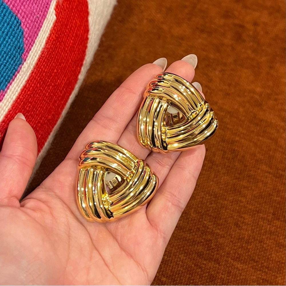 Gold Triangle Earrings